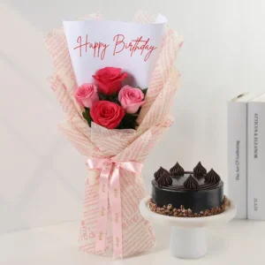 Angelic Rose Bouquet n Truffle Birthday Bliss