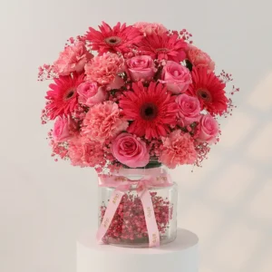 Pretty in Pink Floral Vase
